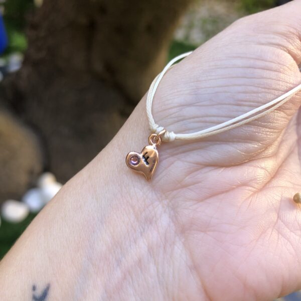 Braccialetto Mini Cuore pendente inciso
