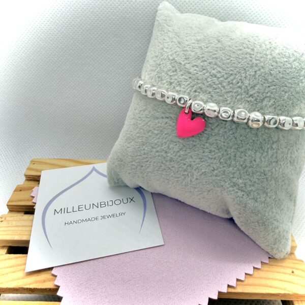 Braccialetto Cubi e Cuore Fluo